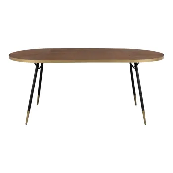 Masa de dining cu blat cu aspect de lemn de frasin 90x180 cm Denise - White Label imagine