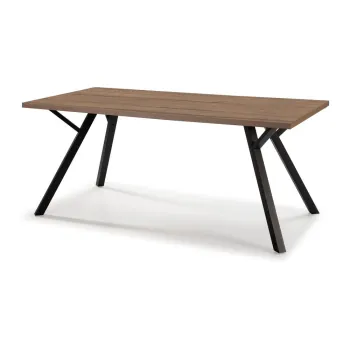 Masa de dining cu blat cu aspect de lemn de nuc 90x160 cm Paola - Marckeric imagine