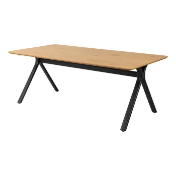 Masa de dining cu blat cu aspect de lemn de stejar 100x200 cm Bristol - Actona imagine