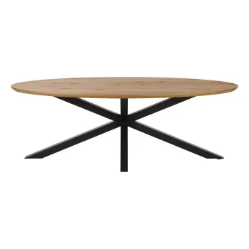 Masa de dining cu blat cu aspect de lemn de stejar 100x220 cm Heaven - Actona imagine