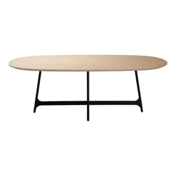 Masa de dining cu blat cu aspect de lemn de stejar 110x220 cm Ooid - DAN-FORM Denmark imagine