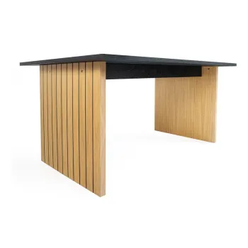 Masa de dining cu blat cu aspect de lemn de stejar 90x160 cm Stripe - Woodman imagine