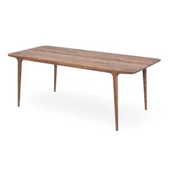 Masa de dining din lemn de nuc 90x200 cm Fawn - Gazzda imagine