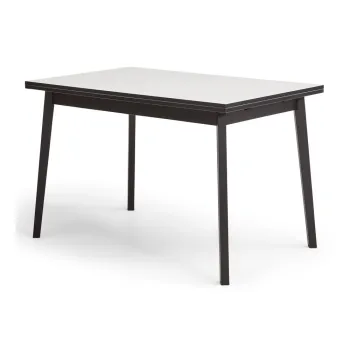 Masa de dining extensibila alba-neagra cu aspect din lemn de stejar Hammel Single, 120 x 80 cm imagine