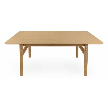 Masa de dining extensibila cu aspect de lemn de stejar cu blat suplimentar 90x180 cm Curved - Woodman imagine