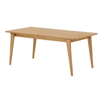 Masa de dining extensibila cu aspect de lemn de stejar cu blat suplimentar 90x180 cm Darwin - House Nordic imagine