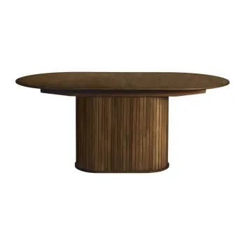 Masa de dining extensibila cu aspect de lemn de stejar cu blat suplimentar 95x180 cm Nola - Unique Furniture imagine