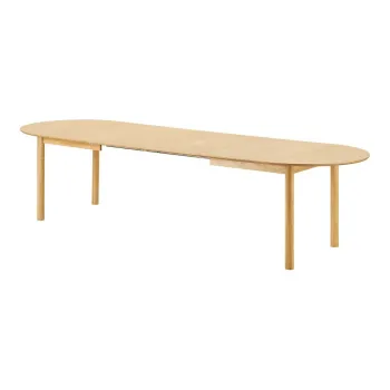 Masa de dining extensibila cu aspect de lemn de stejar cu blat suplimentar Bundaberg - House Nordic imagine