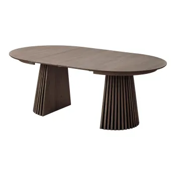 Masa de dining extensibila cu aspect de lemn de stejar cu blat suplimentar Osaka - House Nordic imagine