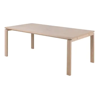 Masa de dining extensibila cu blat cu aspect de lemn de stejar 100x200 cm Linley - Actona imagine