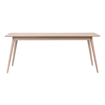 Masa de dining extensibila cu blat cu aspect de lemn de stejar 190x90 cm Yumi - Rowico imagine