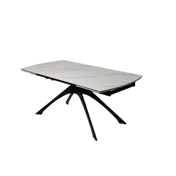 Masa de dining extensibila cu blat cu aspect de marmura cu blat suplimentar 90x180 cm Rocia - Ixia imagine