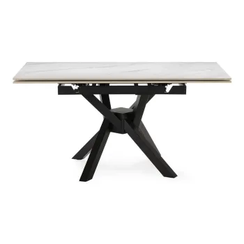 Masa de dining extensibila cu blat din piatra cu blat suplimentar 90x150 cm Arlene - Marckeric imagine