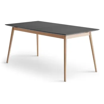 Masa de dining extensibila cu blat negru cu blat suplimentar 100x210 cm Meza - Hammel Furniture imagine