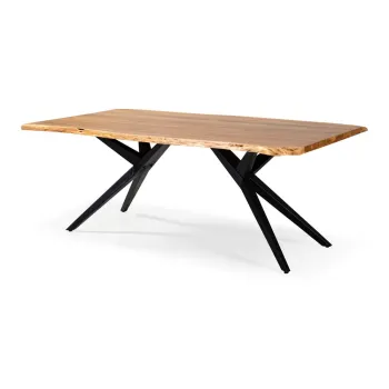 Masa de dining in culoare naturala cu blat din lemn de acacia 100x200 cm Mudri - Marckeric imagine