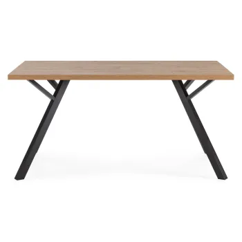 Masa de dining in culoare naturala cu blat din lemn de stejar 90x160 cm Marion - Marckeric imagine