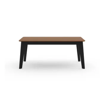 Masa de dining in culoare naturala extensibila cu blat cu aspect de lemn de nuc 100x180 cm Shadow - TemaHome imagine