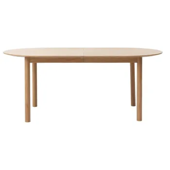 Masa de dining in culoare naturala extensibila cu blat cu aspect de lemn de stejar 100x190 cm Gallina - Unique Furniture imagine