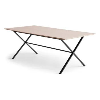 Masa de dining in culoare naturala extensibila cu blat cu aspect de lemn de stejar 100x210 cm Meza - Hammel Furniture imagine