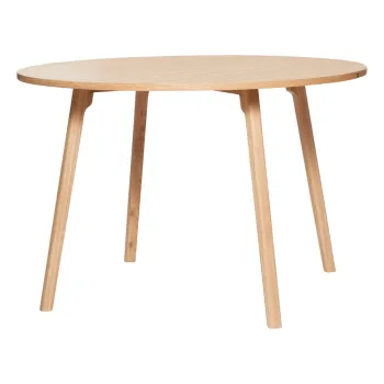 Masa de dining in culoare naturala rotunda cu aspect de lemn de stejar o 115 cm Ground - Hubsch imagine