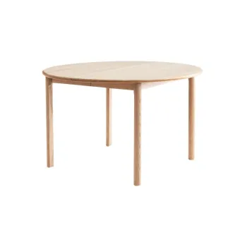 Masa de dining in culoare naturala rotunda extensibila din lemn de stejar o 120 cm Noor - Hammel Furniture imagine