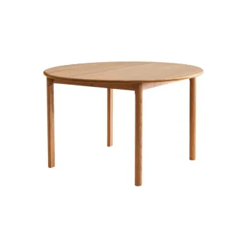 Masa de dining in culoare naturala rotunda extensibila din lemn de stejar o 120 cm Noor - Hammel Furniture imagine