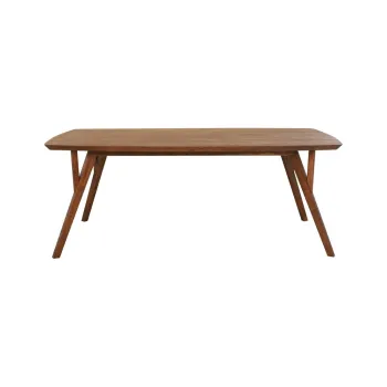 Masa de dining maro cu blat din lemn de acacia 100x220 cm Quenza - Light & Living imagine