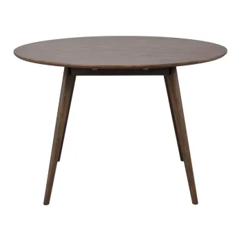 Masa de dining maro inchis rotunda cu aspect de lemn de stejar o 115 cm Yumi - Rowico imagine