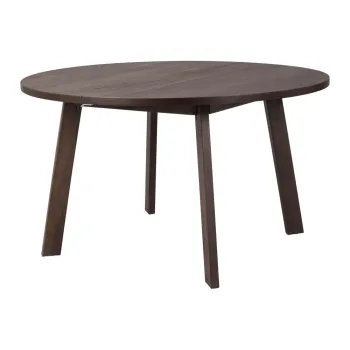 Masa de dining maro inchis rotunda extensibila cu aspect de lemn de stejar o 130 cm Glenside - Rowico imagine