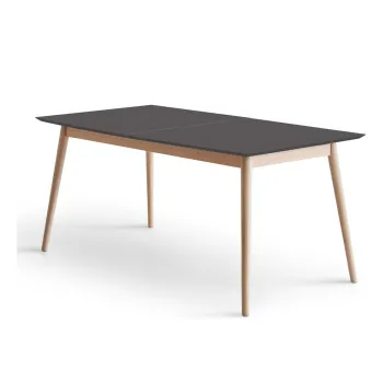 Masa de dining neagra/in culoare naturala extensibila cu blat negru 90x165 cm Meza - Hammel Furniture imagine
