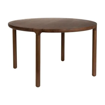 Masa de dining rotunda cu aspect de lemn de nuc o 128 cm Storm - Zuiver imagine