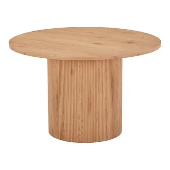 Masa de dining rotunda cu aspect de lemn de plop o 120 cm Boavista - House Nordic imagine