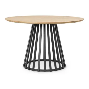 Masa de dining rotunda cu blat cu aspect de lemn de frasin o 120 cm Cillian - Bizzotto imagine