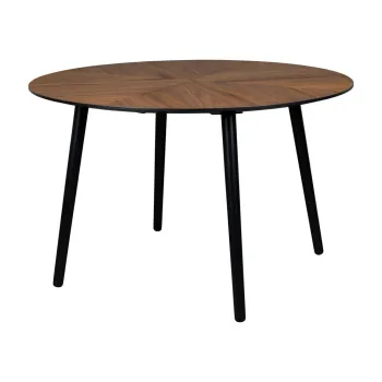 Masa de dining rotunda cu blat cu aspect de lemn de nuc o 120 cm Clover - Dutchbone imagine