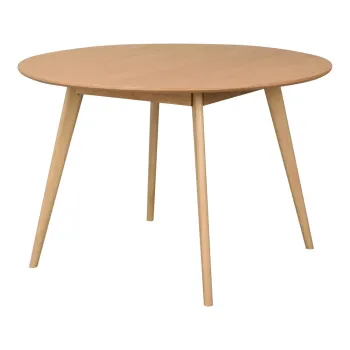Masa de dining rotunda cu blat cu aspect de lemn de stejar 115x115 cm Yumi - Rowico imagine