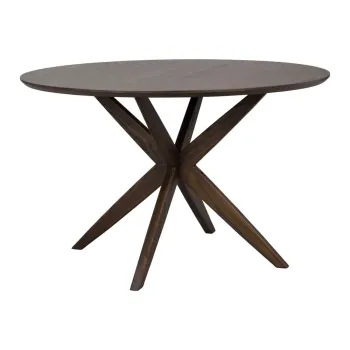Masa de dining rotunda cu blat cu aspect de lemn de stejar 120x120 cm Calverton - Rowico imagine