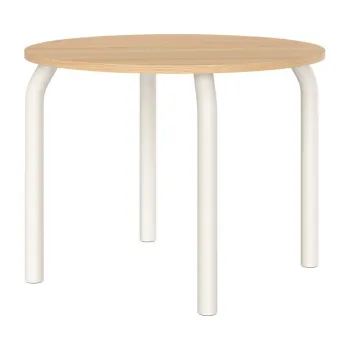 Masa de dining rotunda cu blat cu aspect de lemn de stejar o 100 cm Meko - noo.ma imagine