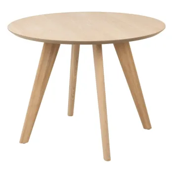 Masa de dining rotunda cu blat cu aspect de lemn de stejar o 100 cm Townsville - Actona imagine