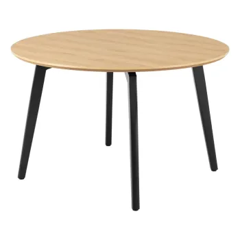 Masa de dining rotunda cu blat cu aspect de lemn de stejar o 120 cm Cadiz - Actona imagine