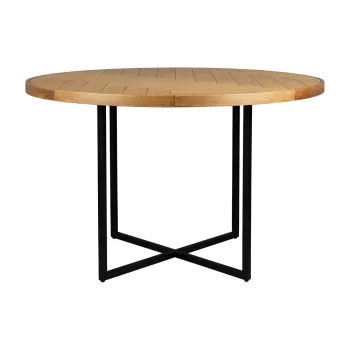 Masa de dining rotunda cu blat cu aspect de lemn de stejar o 120 cm Class - Dutchbone imagine