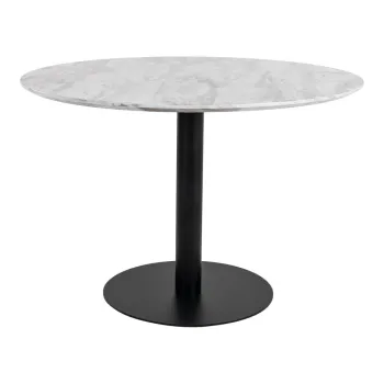 Masa de dining rotunda cu blat cu aspect de marmura o 110 cm Bolzano - House Nordic imagine