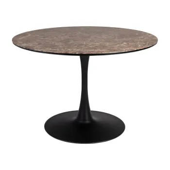 Masa de dining rotunda cu blat cu aspect de marmura o 110 cm Maru - White Label imagine