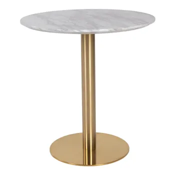 Masa de dining rotunda cu blat cu aspect de marmura o 70 cm Bolzano - House Nordic imagine