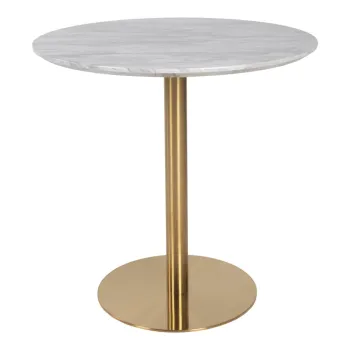 Masa de dining rotunda cu blat cu aspect de marmura o 90 cm Bolzano - House Nordic imagine
