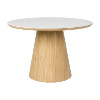 Masa de dining rotunda cu blat din piatra o 115 cm Almira - White Label imagine