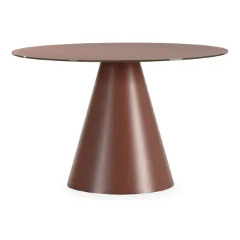 Masa de dining rotunda cu blat din sticla o 120 cm Vida - MOME imagine