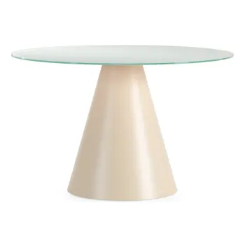 Masa de dining rotunda cu blat din sticla o 120 cm Vida - MOME imagine