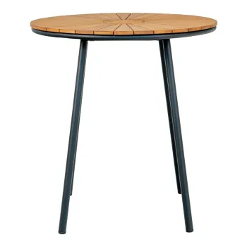 Masa de dining rotunda din lemn de tec o 70 cm Cleveland - House Nordic imagine