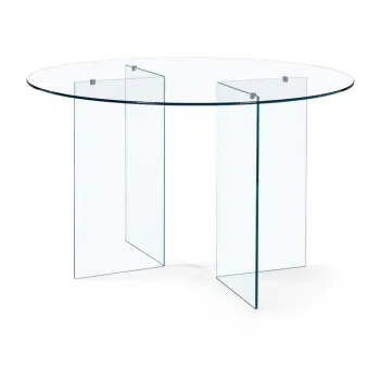 Masa de dining rotunda din sticla o 130 cm Iride - Bizzotto imagine