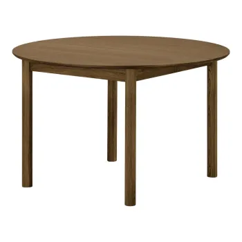 Masa de dining rotunda extensibila cu aspect de lemn de stejar cu blat suplimentar 120x220 cm Bundaberg - House Nordic imagine